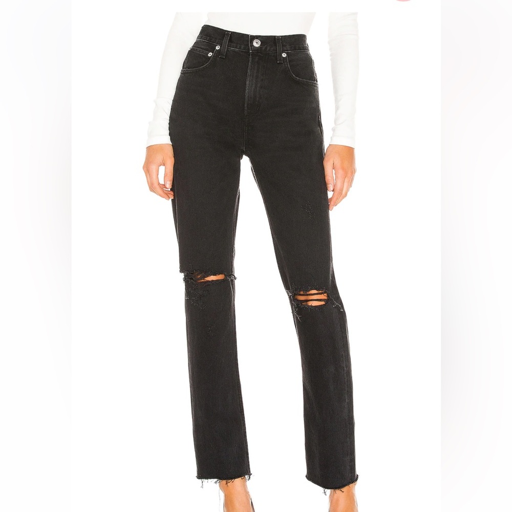 Agolde Cherie black straight-leg jeans